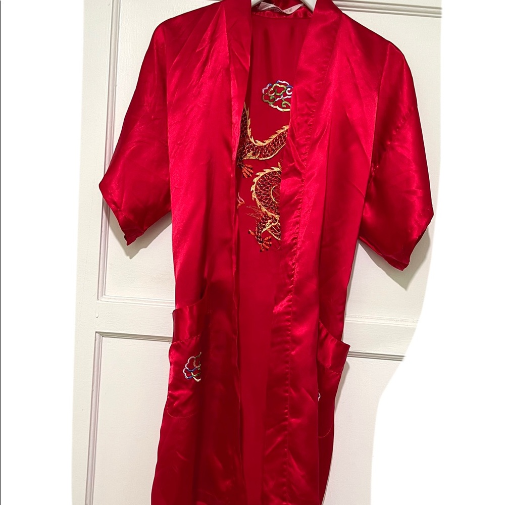 Vintage pearls silk robe